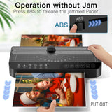 Raycial Laminator Machine A4, Laminating Machine with 50 Laminating Pouches, Hot and Cold Thermal Laminator, 4-in-1 Lamination Machine with 5 Laminating Modes and Auto-Off for Home Office School Use Raycial