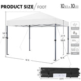 Yaheetech 10x10 1-Person Setup Pop Up Canopy Tent, Instant Portable Commercial Canopy Tent, Outdoor Gazebo with 1-Button Push, Wheeled Bag & 4 Sandbags for Home, Party & Outdoor Activities, White Yaheetech