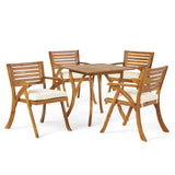 Christopher Knight Home Hermosa Acacia Wood Dining Set, 5-Pcs Set, Teak Finish Christopher Knight Home