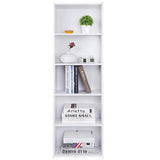 Nouva 5-Tier Bookcase, Freestanding Wood Open Bookshelf Storage Rack for CDs Movies Books, Book Organizer Shelves for Bedroom Living Room Study Office,White Nouva