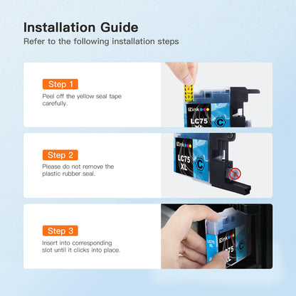 E-Z Ink Compatible Ink Cartridge Replacement for Brother LC75 LC71 LC79 XL to Use with MFC-J6510DW MFC-J6710DW MFC-J6910DW MFC-J280W MFC-J425W (5 Black, 3 Cyan, 3 Magenta, 3 Yellow) 14 Pack