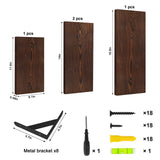 YGEOMER Floating Shelves, Rustic Wood Shelves, 4 Sets of Wall Mounted Shelf for Bathroom Decor, Bedroom, Living Room and Plants (Distressed Pine) YGEOMER