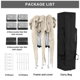 TUKAILAI 10' x 20' Pop Up Gazebo Marquee, Anti-UV Party Wedding Tent Event Shelters with 6 Removable Sidewalls & Carry Bag, Heavy Duty Instant Canopy for Outdoor Camping Garden Patio (Cream) TUKAILAi