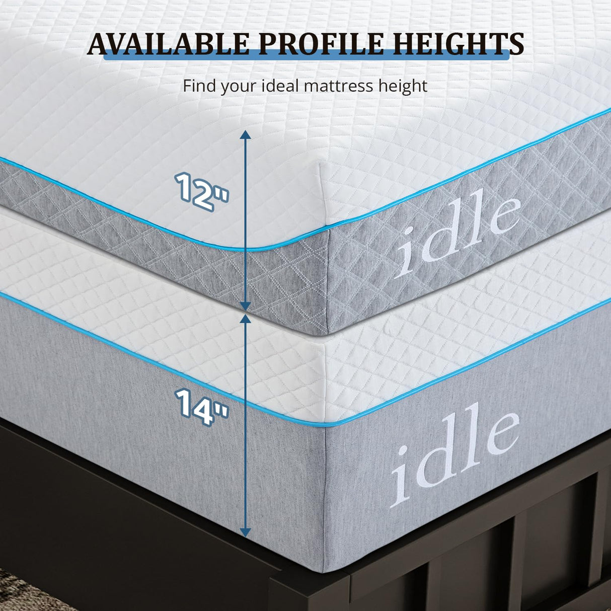 EGOHOME King Mattress 14 Inch Cooling Gel Memory Foam, Fiberglass Free, Mattress Bed in a Box for Back Pain Relief, Medium Firm, CertiPUR-US Certified, 76”x80”x14”, White EGOHOME