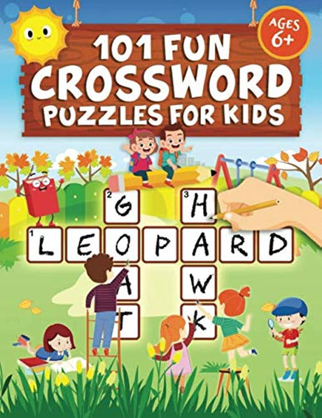 101 Fun Crossword Puzzles for Kids: First Children Crossword Puzzle Book for Kids Age 6, 7, 8, 9 and 10 and for 3rd graders | Kids Crosswords (Easy Word Learning Activities for Kids) WoodArtSupply
