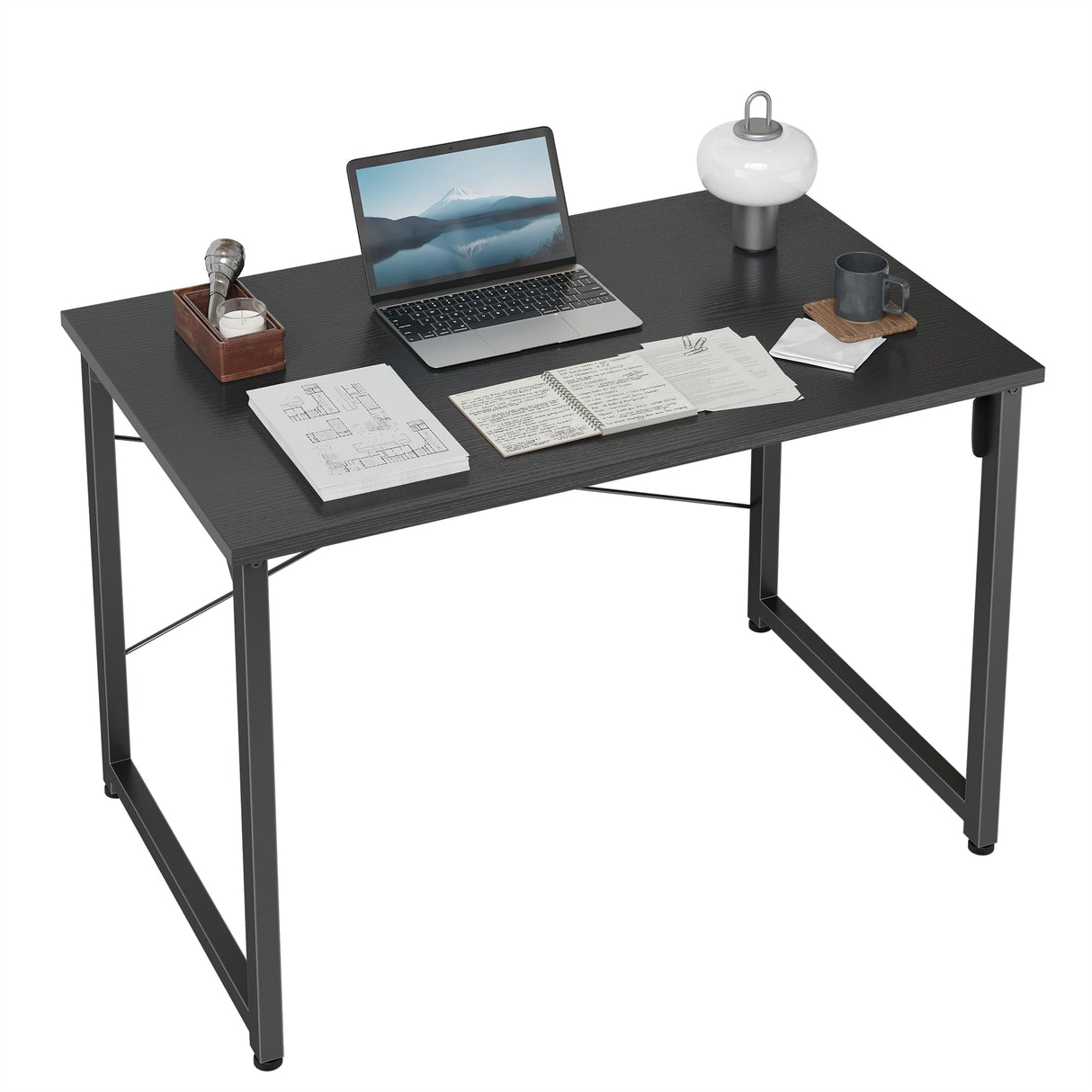 Cubiker Small Computer Desk, 32 inch Home Office Kids Desk for Bedroom and Small Spaces, Modern Simple Cheap Table for Studying, Writing, Working, Dark Black Cubiker