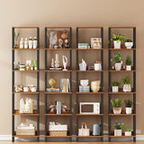 6 Tier Bookshelf with Anti-Fall Baffle, Tall 64.79" Bookcase with DIY Shelves, Industrial Book Shelf Storage Organizer, Display Free Standing Shelf Unit for Bedroom, Living Room, Office, Rustic Brown VIMBER