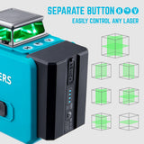 KEZERS Laser Level with Tripod,3 x 360 Self Leveling Laser Level, Green Laser Level Line Tool for Picture Hanging,Construction,Remote Controller,Rechargeable Battery,L-Bracket & Carry Pouch Included KEZERS