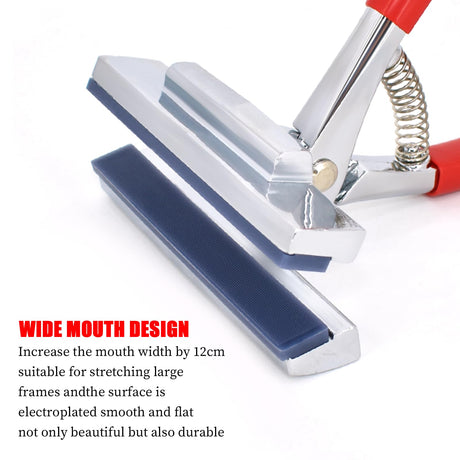 Heavy Duty Canvas Pliers and Staple Remover Set, Stainless Steel Anti-Corrosion Canvas Stretching Pliers Stretcher with Spring Return Handle 4-3/4" Wide Grip for Canvas Stretching Bars Oil Painting BDS-HOME