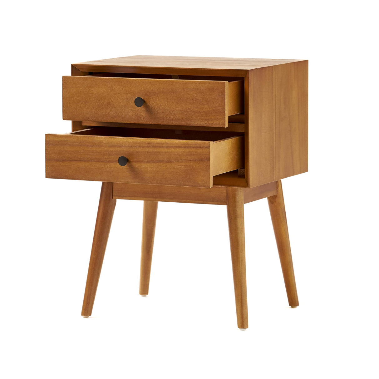 Great Deal Furniture Mid Century Nightstand, Natural GDF Studio