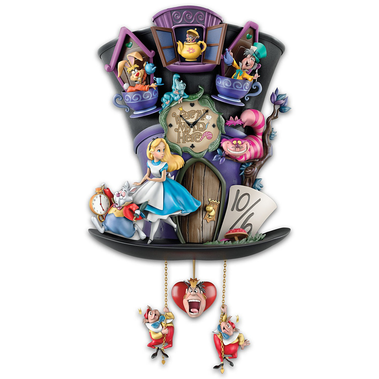 The Bradford Exchange Disney Alice in Wonderland Mad Hatter Light Up Cuckoo Clock The Bradford Exchange