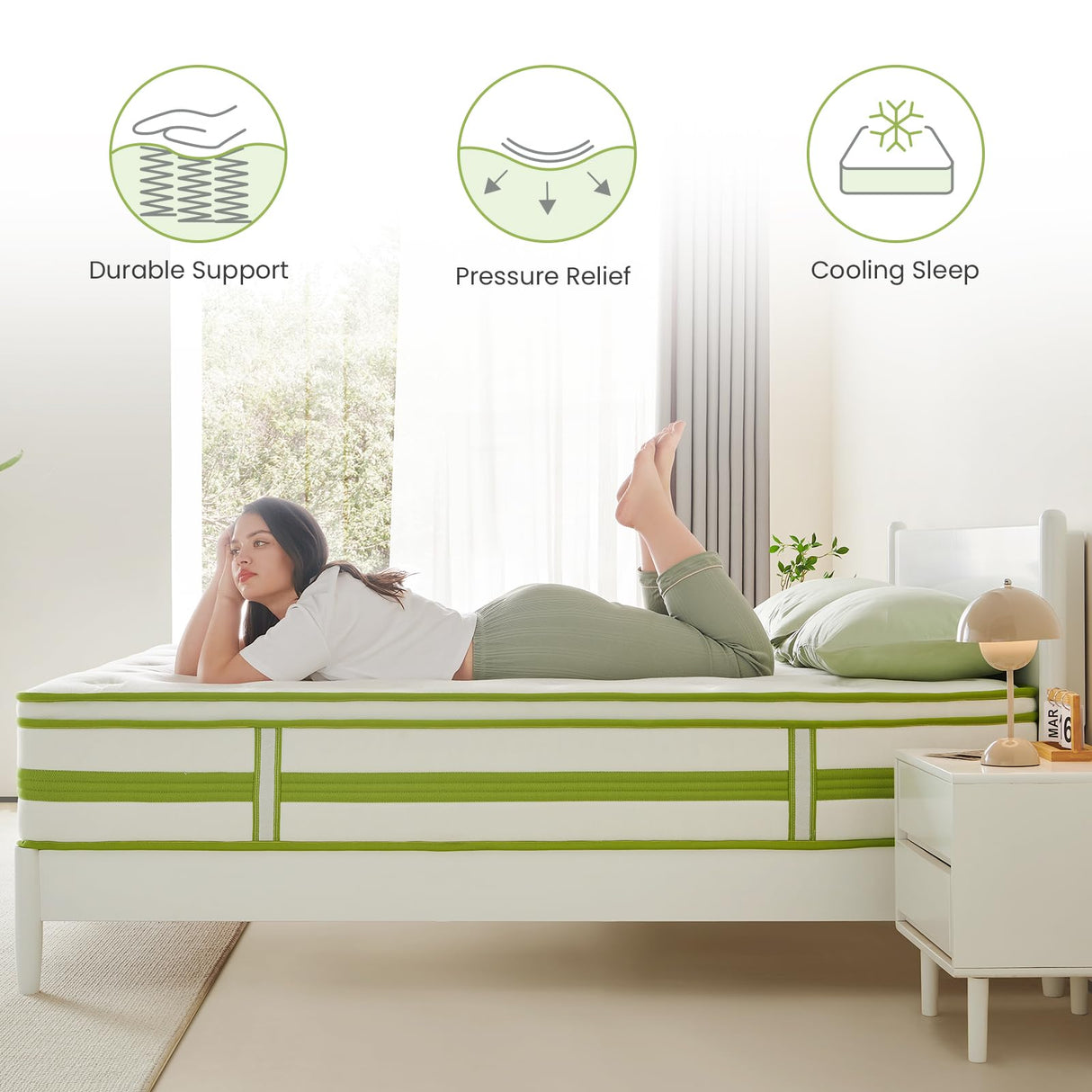 Dourxi 12 Inch Twin Mattress, Hybrid Mattress in a Box, Gel Memory Foam and Pocket Springs for Cooling Sleep and Pressure Relief, Organic Cotton Fabric Cover, Plush Feel, 39 * 75 * 12 Inch Dourxi