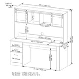Realspace® Peakwood 65"W Computer Desk with Hutch and Wireless Charging, Smoky Brown Realspace