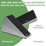 Large Door Stopper - Metal Door Wedge, Tall Door Stopper, Spring Rubber for Extra Strong Grip (Silver, 1 Pack) MAOBUYOU