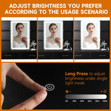 QUALIKRAFT Vanity Set with Mirror and Stool and Lights, Vanity Desk with Mirror & Power Outlet, Vanity Desk with Drawers, Black Vanity with Lighted Mirror, Dressing Table Set with 2 Large Drawers QUALIKRAFT