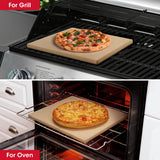 Unicook Pizza Stone for Oven and Grill, 12 inch Square Bread Baking Stone, Heavy Duty Ceramic Pizza Pan, Thermal Shock Resistant Baking Stone for BBQ and Grill, Making Pizza, Bread, Cookie and More Unicook