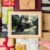 Steam Train Chugging Through Mountains Diamond Painting, Old Steam Train Diamond Painting Kits, 5D DIY Diamond Painting Kits for Adults Diamond Art, for Room Home Wall Decor Gift 12x16 inch TUTUMAY21