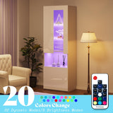 AMERLIFE 80" Modern Fireplace TV Stand with 40" Electric Fireplace & 2 Large Storage LED Bookcases, 3 Piece Living Room Entertainment Center Set for TVs Up to 90in, White/Black AMERLIFE