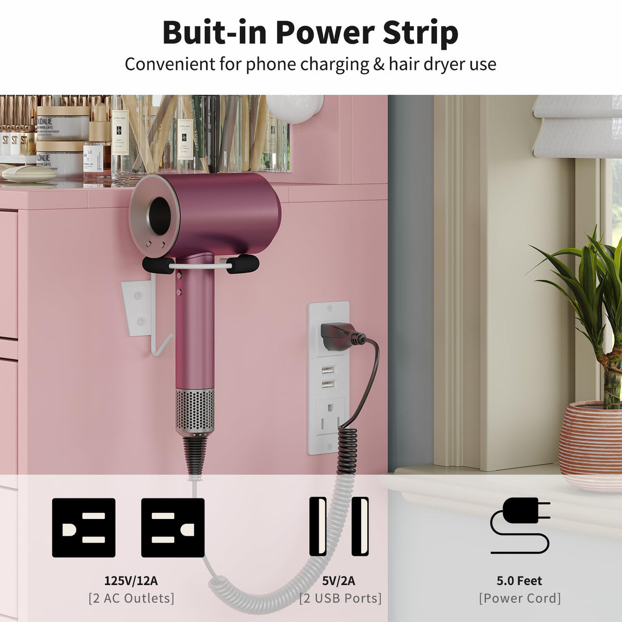 Yanosaku 15 Drawers Vanity Desk with Power Outlet, Makeup Table with Mirror and 13 LED Lights, 3 Color Lighting Modes, Brightness Adjustable, Glass Top Dressing Table, Vanity Set for Bedroom (Pink) Yanosaku