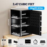 Grimtron Biometric Gun Safe (3.46 cu. ft.) – Quick Access Multiple Handgun Storage with Fingerprint & Backlit Keypad, Secure Pistol Safe Box with Door Organizer & Gun Rack Grimtron