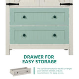 YITAHOME Farmhouse Kitchen Pantry Cabinet, 64.5" Tall Storage Cabinet with 2 Drawers & Adjustable Shelves, Ideal for Kitchen, Living Room, or Entryway, White YITAHOME