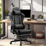 GTPLAYER Gaming Chair, Computer Chair with Bluetooth Speakers, High Back Ergonomic Office Chair Desk Chair with Lumbar Support, Height Adjustable Game Chair with Footrest 330LBS, Black GTPLAYER