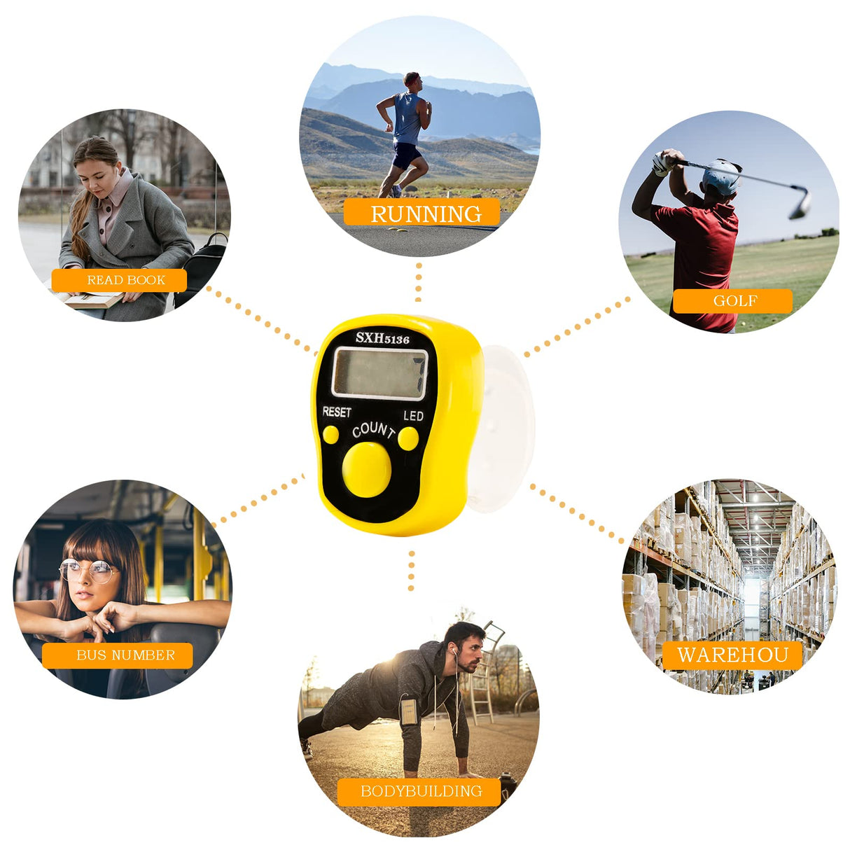 Stitch Counters 2 Pcs LED Digital Row Counter and Stitch Markers 50 Pcs Crochet Stitch Markers for Knitting Sewing Stitching Weaving, Muslim Pray, Recording Sports Scoring, Lap Counting by ILouxNei ILouxNei