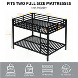 EMKK Metal Bunk Bed Full Over Full with Guardrails,Bedframe,Bunk Beds for Dorm,Bedroom,Guest Room,Heavy Duty Metal Slats, Noise Free, No Box Spring Needed, Black EMKK