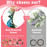 Koceko Real Flower Crown Making Kit for Girls, 10PCS DIY Preserved Flower Headband Craft Kit, Jewelry Making Kit - Perfect Arts Birthday Gifts, Toys for Children Ages 6 7 8 9 10 Years Old & Up Koceko