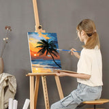 SENQAO Sunset Beach Paint by Number for Adults Framed Canvas, DIY Arts and Crafts for Adults Beginner with Wooden Easel, Paint Brushes, Acrylic Paint Set for Home Wall Decor 12x16inch SENQAO