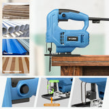 G LAXIA Jigsaw, 3.5 Amp Corded Jig Saw with 3pcs Cutting Blades, ±45° Bevel Cutting, 3000 SPM with Lock-on Button, Corded G LAXIA