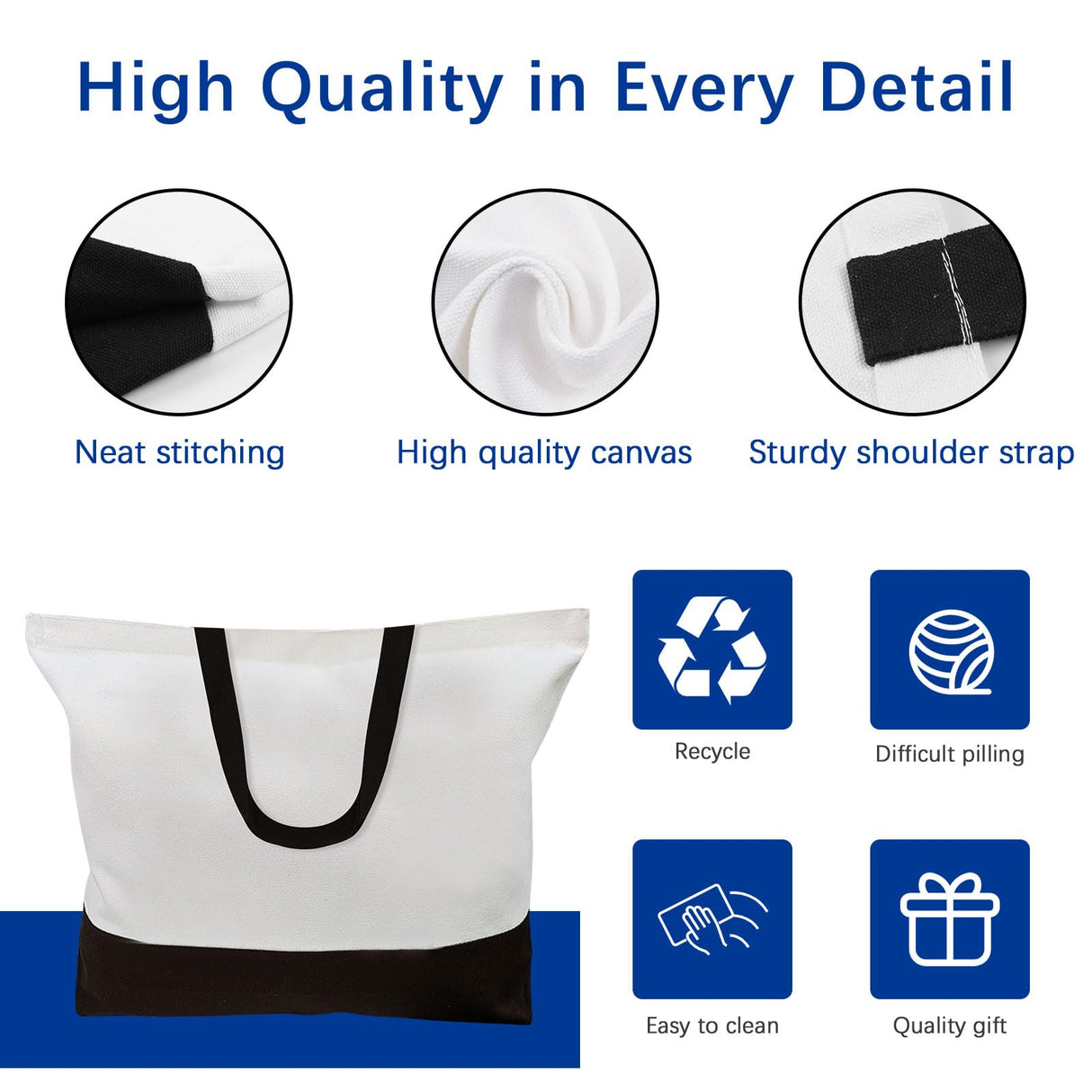 ORJ 8 PCS Sublimation Tote Bags,polyester tote bags for sublimation, blank canvas tote bags for Custom picture 15 * 18.5 * 4 in ORJ