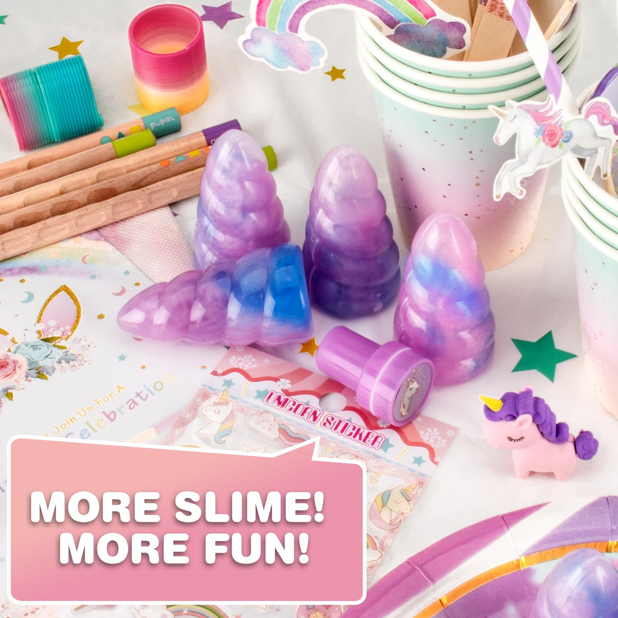 Unicorn Slime Party Favors for Kids, 36 Pack Non-Sticky & Stretchy Unicorn Slime Kit, Birthday Gift, School Classroom Award, Goodie Bags Stuffers, Basket Eggs Filler, Slime Bulk Set for Girls Boys BYONEBYE