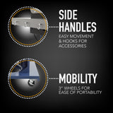 Permasteel 3-Burner Propane Gas Grill, 30,000 BTUs BBQ Grill with Cast Iron Grates, Foldable Side Tables & Tool Hooks, Outdoor Grill, Azure Permasteel