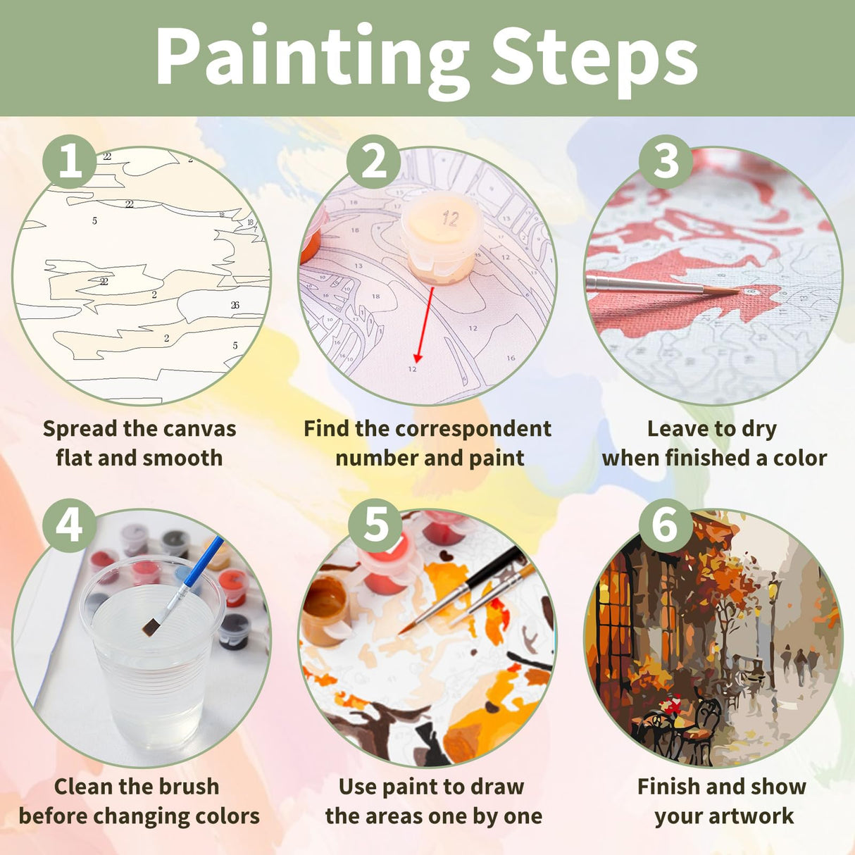 Ceiomez Paint by Number Kits for Adults, Street Paint by Number for Adults, Cafe Adult Paint by Number Kits on Canvas for Home Decor 16x20in Ceiomez