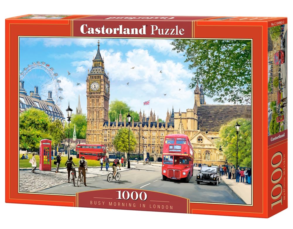 CASTORLAND 1000 Piece Jigsaw Puzzles, Busy Morning in London, United Kingdom, Great Britain, England Puzzle, Big Ben, Adult Puzzle, Castorland C-104963-2 Castorland