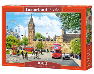 CASTORLAND 1000 Piece Jigsaw Puzzles, Busy Morning in London, United Kingdom, Great Britain, England Puzzle, Big Ben, Adult Puzzle, Castorland C-104963-2