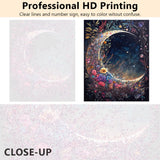 TUMOVO Moon Floral Adult Paint by Number Kit on Canvas, DIY Oil Painting, 16 x 20 Inch TUMOVO