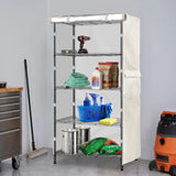 SoloToo Heavy-Duty Waterproof Wire Shelf Cover, Garage Storage Shelving Protector, Universal Fit 30 x 14 x 62 Inch Rack Covers with 1" Tolerance (White) SoloToo