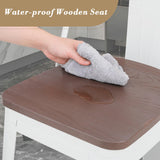 Athena Collection 24.5'' Counter Height Chairs High Back Bar Stools Set of 2, Farmhouse Wooden Seat Metal Frame Barstools Bar Dining Chairs with Footrest for Pub, Bistro, Kitchen, White Athena Collection