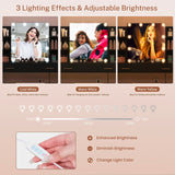 FIONESO Vanity Desk, Makeup Vanity Desk with Mirror & Lights, Vanity Desk with 2 Drawers & 6 Storage Shelves, Dressing Table with Power Outlet, for Women Girls, Bedroom, Black FIONESO