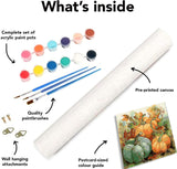 Apcufir Pumpkins Paint by Numbers for Adults Beginners,Fall Paint by Number Kits,DIY Paint by Numbers on Canvas Oil Painting for Home Wall Decor16X16 Inch Apcufir