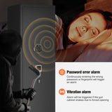 10-14 Biometric Gun Safe Rifle, Large Gun Safes for Home Rifles Pistols and Shotguns, Long Gun Storage Safe, Quick Access Fingerprint Gun Cabinet with Adjustable Rack & Removable Shelf & LED Light Metallitrend