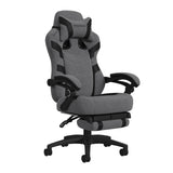 RESPAWN 110 Pro Gaming Chair - Gaming Chair with Footrest, Reclining Gaming Chair, Video Gaming Computer Desk Chair, Adjustable Desk Chair, Gaming Chairs for Adults with Headrest Pillow - Grey Fabric RESPAWN