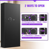 10-15-Gun Capacity Rifle Safe with Quick Access Digital Keypad - Anti-Theft & Anti-Pry Design Home Security Safe with Adjustable Pegboard Shelves for Pistols, Easy Assembly Rifle Cabinet MSYCOST