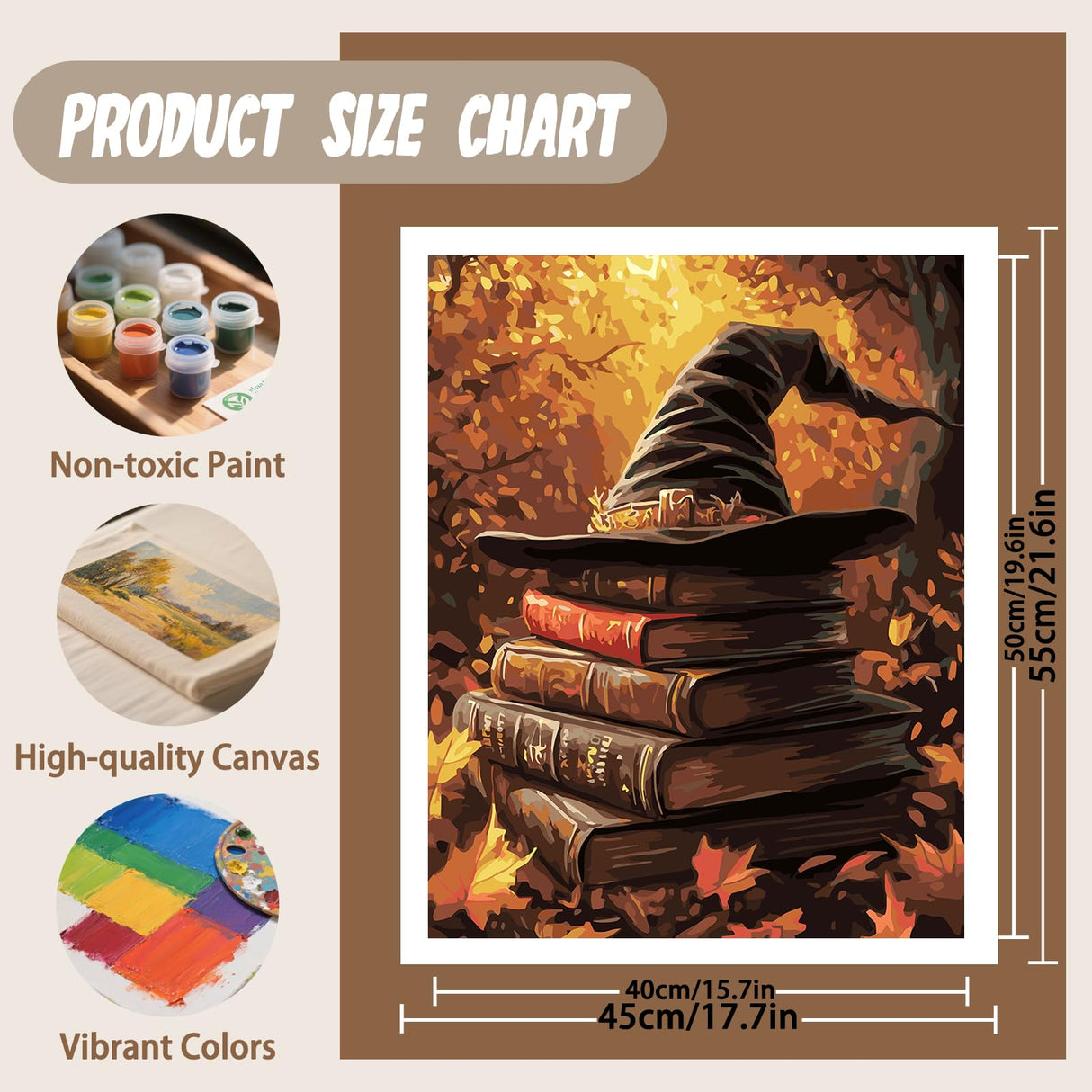 XTCIXAL Halloween Paint by Numbers Kit for Adults, Book Paint by Number for Adults, Beginners Acrylic Canvas Painting Kits for Home Wall Decor 16x20 Inch XTCIXAL