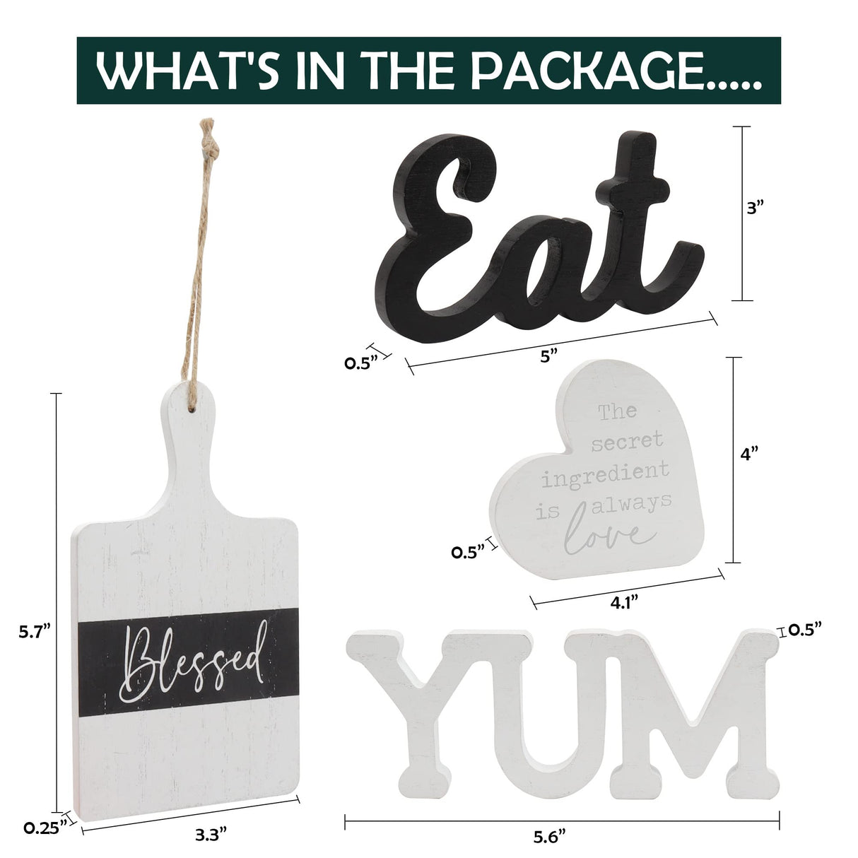 GENMOUS Farmhouse Kitchen Tiered Tray Decor Items Mini Set, Rustic Black and White Kitchen Counter Decor, Two Tiered Tray Kitchen Decor Set for Home Kitchen Dining Room Table Decoration GENMOUS & CO.