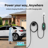 Level 1 EV Charger with APP, 16A 110V-240V NEMA 6-20 & NEMA 5-15 Plug Level 1/2 EV Charger, 25FT Cable J1772 Charger, Portable EV Charger, Electric Vehicle Charging Equipment, ETL FCC Certified Romaa