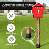 Grehitk 4×4 Post Base, Deck Post Brackets,Inner Size 3.5"x3.5" Thick Steel Fence Post Anchor Base,Heavy Duty Metal Black Powder Coated,for Supports Porch Railing Post Holders Pergola Brackets Kit Grehitk