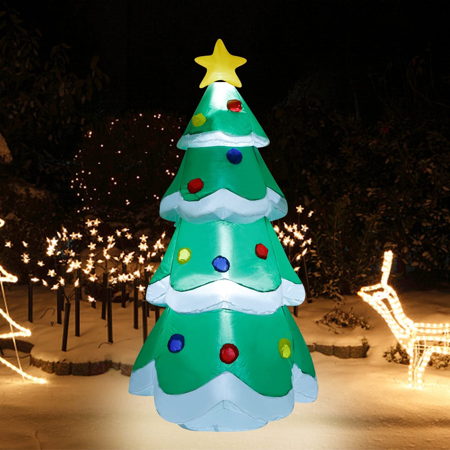 DR.DUDU 5 FT Inflatable Christmas Tree, LED Light up Xmas Tree Blow up Decorations for Christmas Party Indoor Outdoor Yard Garden Lawn Holiday Party